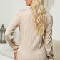 Textured Round Neck Long Sleeve Blouse