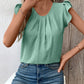 Ivy Lane Ruched Round Neck Cap Sleeve Blouse