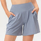 Pocketed Elastic Waist Active Shorts