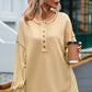 Buttoned Dropped Shoulder Sweatshirt