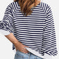 Striped Zip Up Long Sleeve Sweatshirt