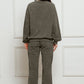 Corduroy Round Neck Sweatshirt and Sweatpants Set