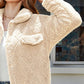 Texture Button Up Dropped Shoulder Coat