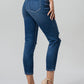 BAYEAS Full Size High Waist Distressed Washed Cropped Mom Jeans