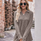 Mandy Decorative Button Johnny Collar Long Sleeve Blouse