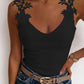 Full Size Lace Detail Scoop Neck Tank