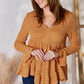 Hailey & Co Full Size V-Neck Flounce Sleeve Blouse