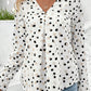 Printed V-Neck Long Sleeve Blouse