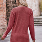 Mandy Buttoned Notched Neck Long Sleeve Top