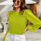 Round Neck Balloon Sleeve Blouse