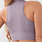 Mock Neck Ribbed Sports Tank