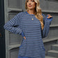 Pocketed Striped Round Neck Long Sleeve T-Shirt