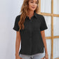 Button Up Collared Neck Short Sleeve Shirt