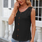 Eyelet Round Neck Wide Strap Tank