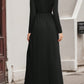 Pocketed V-Neck Long Sleeve Maxi Dress