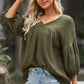 Dropped Shoulder V-Neck Blouse