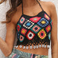 Geometric Halter Neck Swim Top