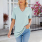 V-Neck Short Sleeve Blouse