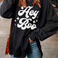 HEY BOO Graphic Round Neck Sweatshirt