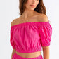 Le Lis Off Shoulder Crop Top and Ruffled Shorts Set