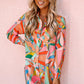 Multicolored Long Sleeve Shirt Dress