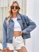 Studded Long Sleeve Denim Jacket Medium