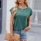 Pocketed Heathered Cap Sleeve T-Shirt