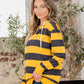 Full Size Drawstring Striped Long Sleeve Hoodie