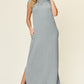 Double Take Full Size Texture Mock Neck Sleeveless Maxi Dress