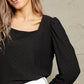 Mandy Eyelet Square Neck Puff Sleeve Blouse