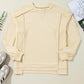 Exposed Seam Round Neck Long Sleeve Sweatshirt