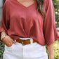 V-Neck Half Sleeve Blouse