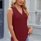 Eyelet V-Neck Wide Strap Tank