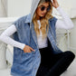 Hooded Sleeveless Denim Top with Pockets