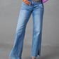 Slit Buttoned Jeans with Pockets