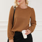 Texture Round Neck Long Sleeve Sweatshirt