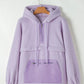 Drawstring Half Zip Long Sleeve Hoodie