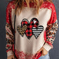 Heart Leopard Round Neck Sweatshirt