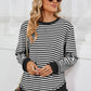 Striped Round Neck Long Sleeve Sweatshirt