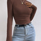 Honey Round Neck Long Sleeve T-Shirt