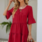 Tied Flounce Sleeve Mini Dress