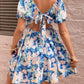 Floral Square Neck Puff Sleeve Dress