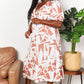 Printed Surplice Balloon Sleeve Dress