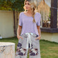 Short Sleeve Top and Printed Shorts Lounge Set