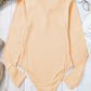 Half Button Collared Neck Long Sleeve Bodysuit