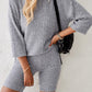 Ribbed Round Neck Top and Shorts Set