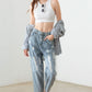 Litz La Washed Barrel Leg High Waist Distressed Jeans