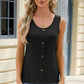 Decorative Button Round Neck Tank