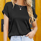 Boat Neck Short Sleeve Blouse