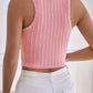 Textured Racerback Cropped Tank